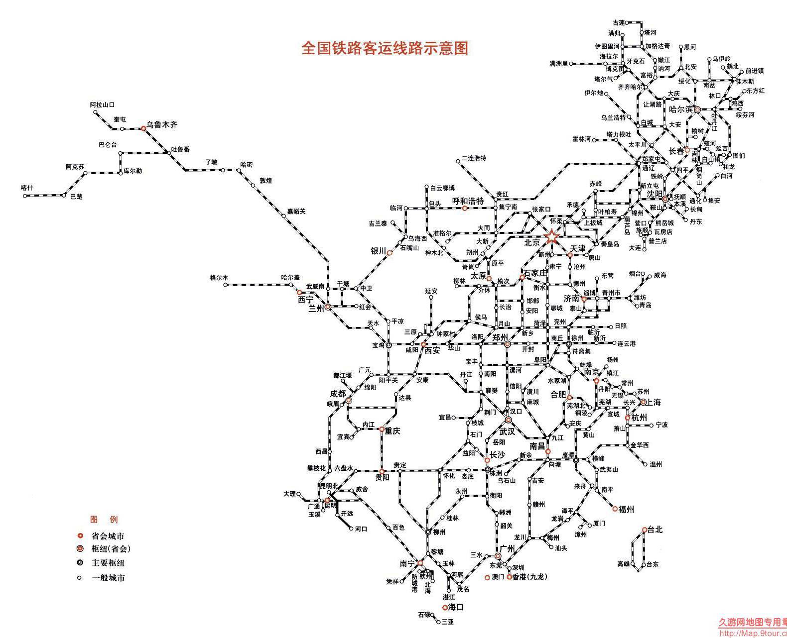 中国铁路交通发展解读，最新全国铁路示意图揭示布局变迁